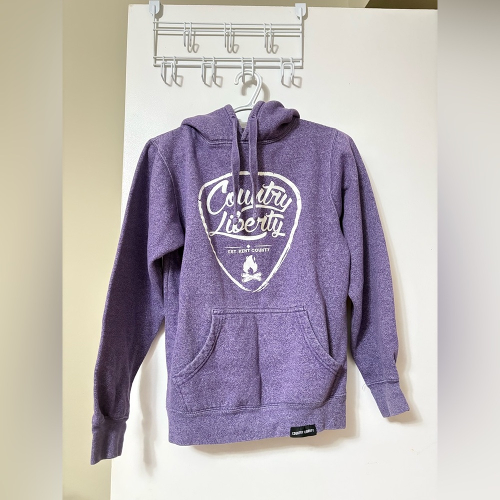 PURPLE WOMENS COUNTRY LIBERTY HOODIE EXTRA SMALL/SMALL